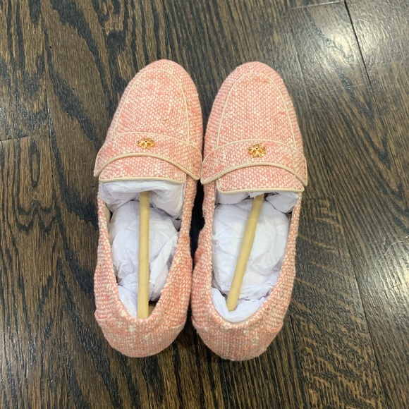 Tory Burch Leather Trimmed Tweed Ballet-Style Loafers - Picture 5 of 6